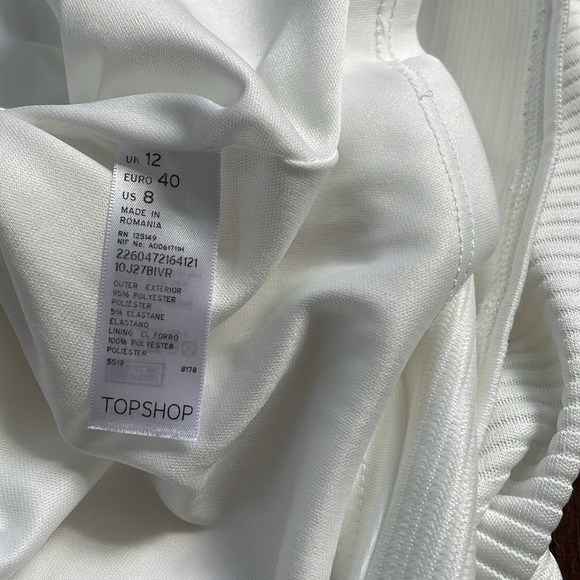 TOPSHOP white cutout dress with open back and zipper, size 8 - Picture 7 of 8